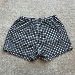 Brandy Melville/John Galt Black and White Plaid Checkered Boxer Shorts